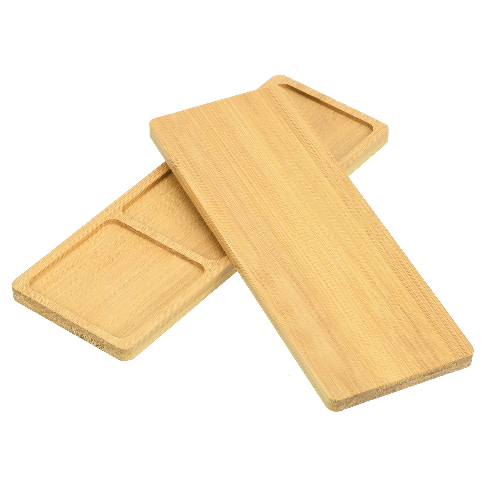 Photo 1 of PATIKIL Plant Pot Saucer 8x3 Inch, 2 Pack Bamboo Rectangular Lattice Flower Drip Tray for Home Indoor