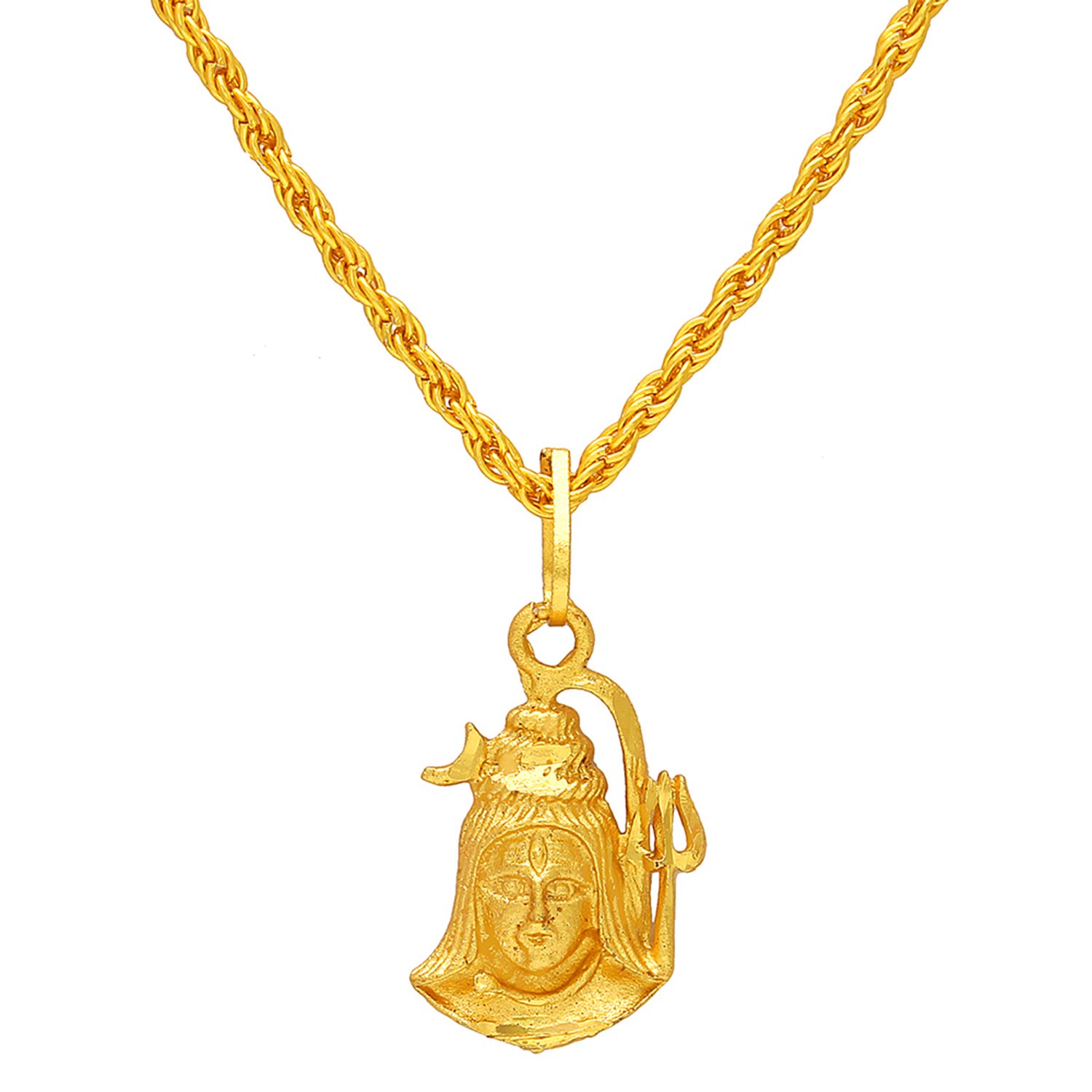 Memoir Gold Plated Shiva Mahadev Bholenath Chain Pendant Necklace