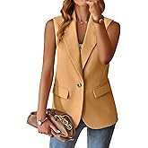 Spicy Sandia Womens Sleeveless Blazer Vest Tops Business Casual Outfits Dress Jacket Summer Trendy Dressy Office Work Clothes