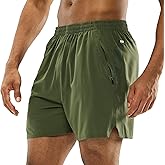MIER Men's Workout Running Shorts Quick Dry Active 5 Inches Shorts with Pockets, Lightweight, Breathable