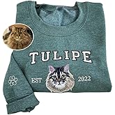 COUPLEHOODIES Custom Dog Portrait Sweatshirt from Photo – Personalized Pet Memorial Gift for Dog Moms, Cat Lovers or Pet Loss