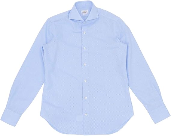 Amazon ジャンネット Giannetto 長袖カジュアルシャツ メンズ ワッフルコットンシャツ サックスブルー ホワイト 正規取扱店 シャツ 通販