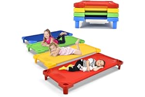 GENERIC Fireflowery Sleeping Cots for Kids, Stackable Daycare Cots w/ Easy Lift Corners, Kids Cots for Sleeping Portable Classroom Preschool Naptime