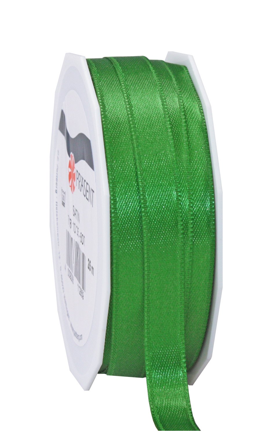 PRÄSENT C.E. Pattberg Satin Gift Ribbon, 27 Yards, Green, 10mm - 25m, Classic, Solid, For Every Occasion, Gift Giving