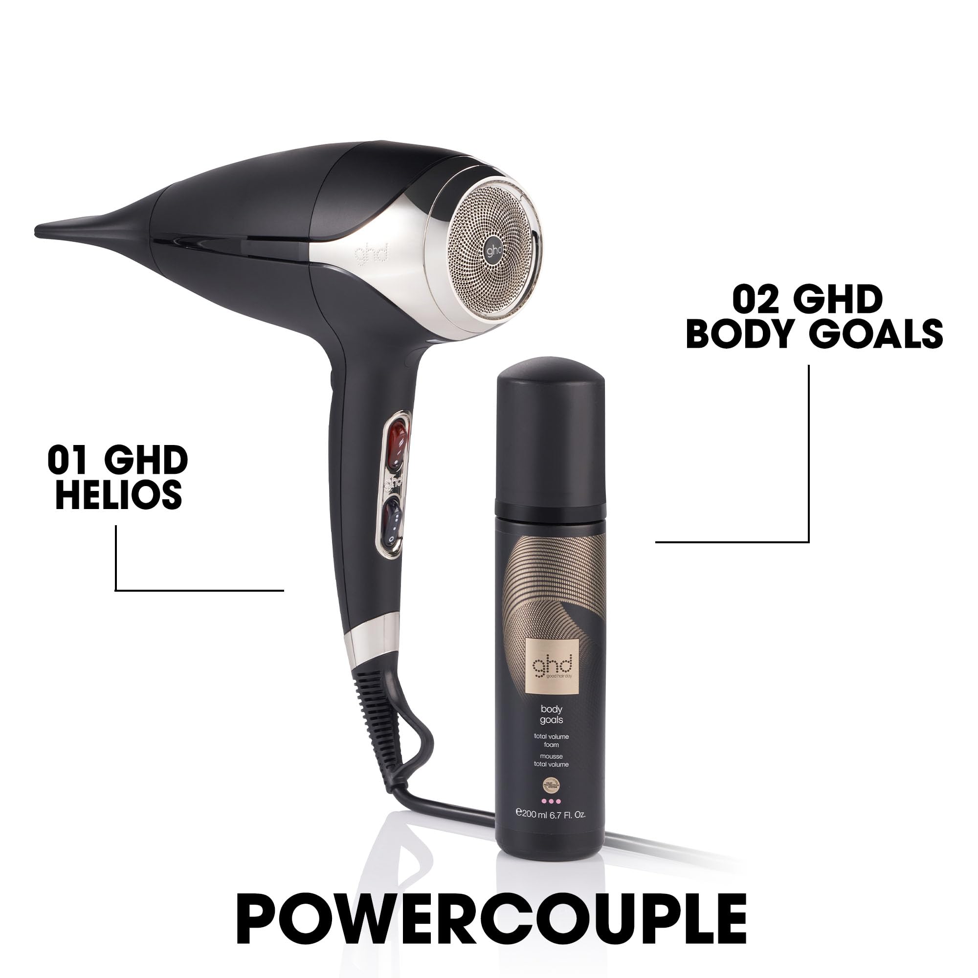 ghd helios Haartrockner, professioneller Haartrockner mit bürstenlosem Motor und Ionen Technologie, schwarz 7