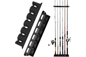 Fishing Rod Holders Wall-Mounted, Simple Deluxe Fishing Pole Holder & Rack Store up to 6/12/24 Rods or Combos for Garage & Bo