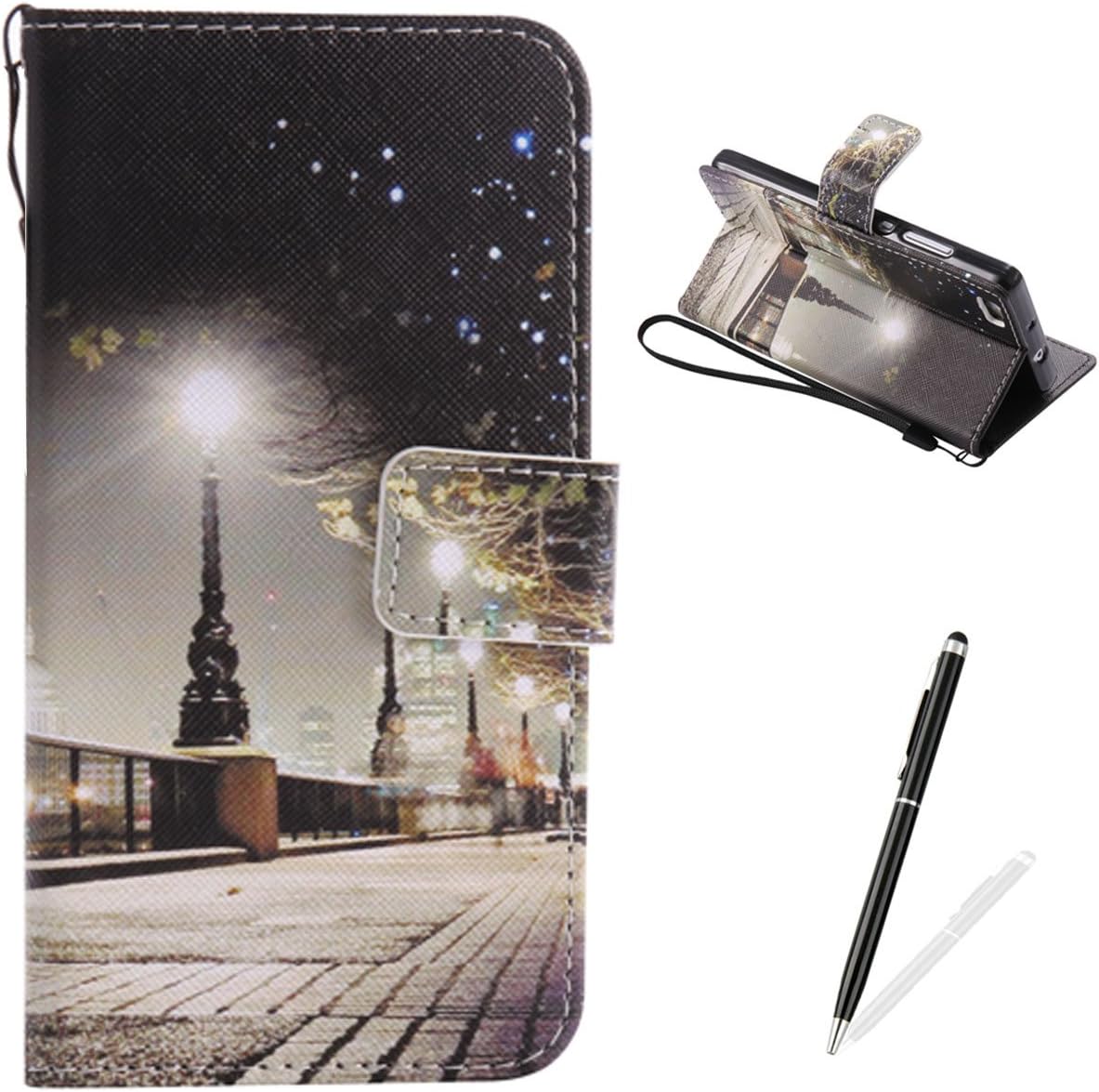Feeltech for HUAWEI P8 Lite Case Premium PU Leather Book Wallet Cover Cartoon Pattern - London Street