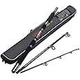 Fiblink 3-Piece Spinning Rod Heavy Spinning Fishing Rod Portable Fishing Rod Graphite Spin Rod (30-50 Pound Test)