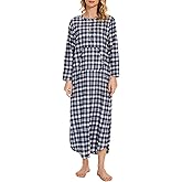 Zerbala Long Flannel Nightgown for Women Long Sleeve Plus Size