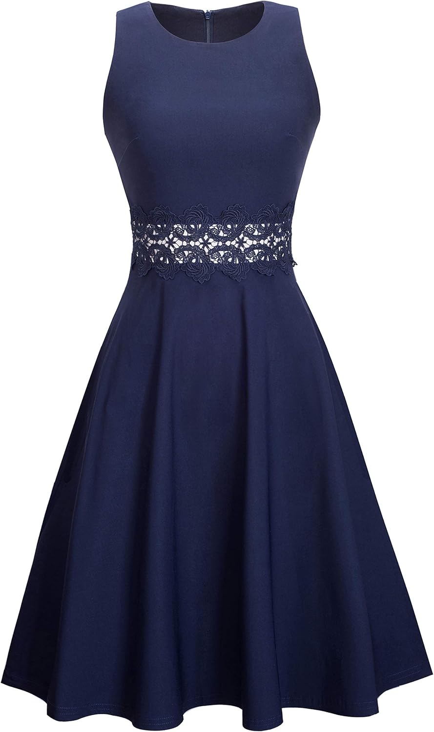 HOMEYEE Women's Sleeveless Cocktail A-Line Embroidery Party Summer Wedding Guest Dress A079: Clothing
