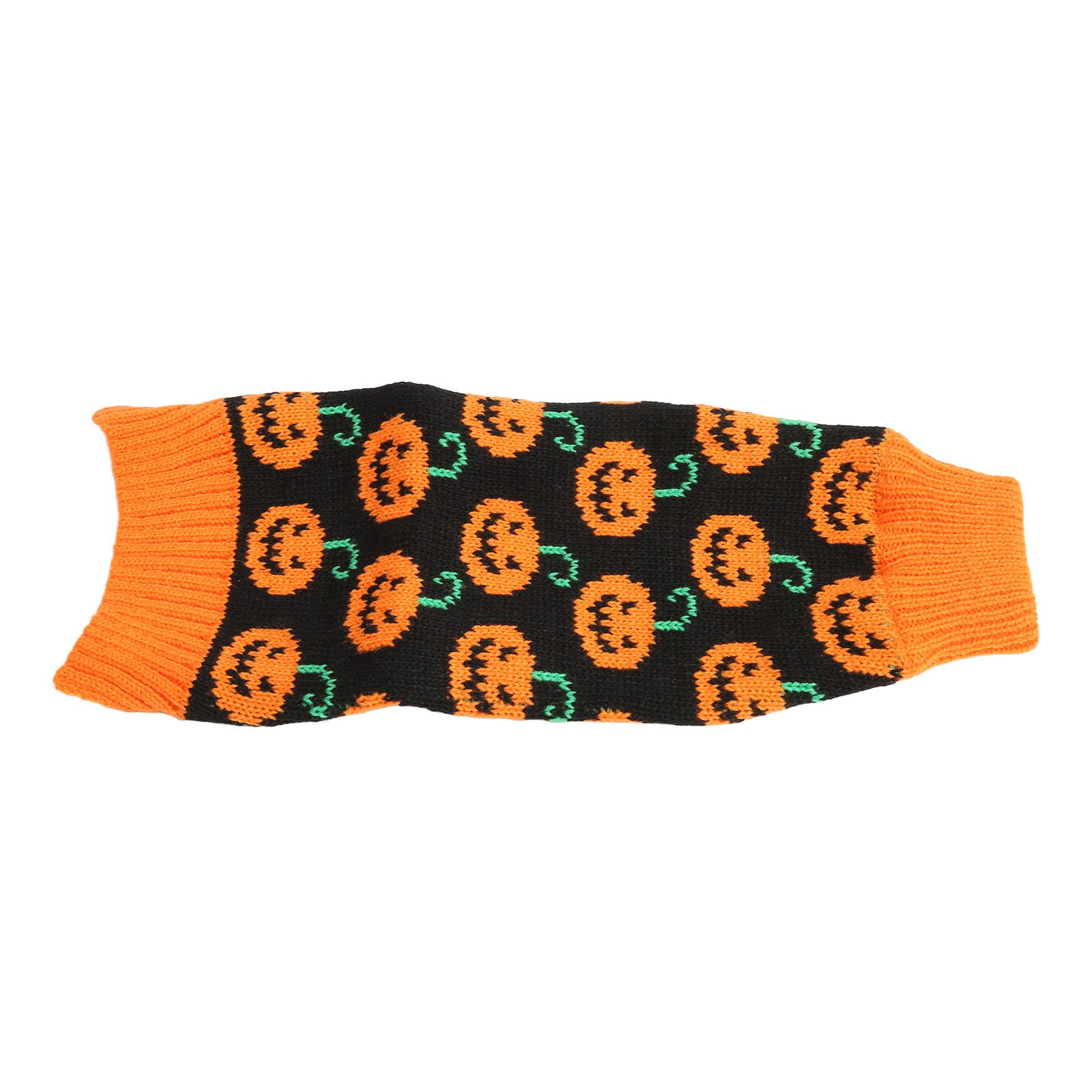 Dog Halloween Sweater, Warm Dog Sweater Very Pumpkin Smiling Face Easy to Wear Highly Elastic for Dogs Black Orange for Family Gatherings For Home (M)
