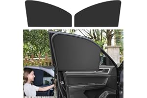 OUZORP 2 PCS Car Side Window Sun Shades, Front Seat Window Sunshades Privacy Curtains, 100% Block Light for Breastfeeding, Taking a nap, Changing Clothes, Camping，Universal for Car SUV Truck