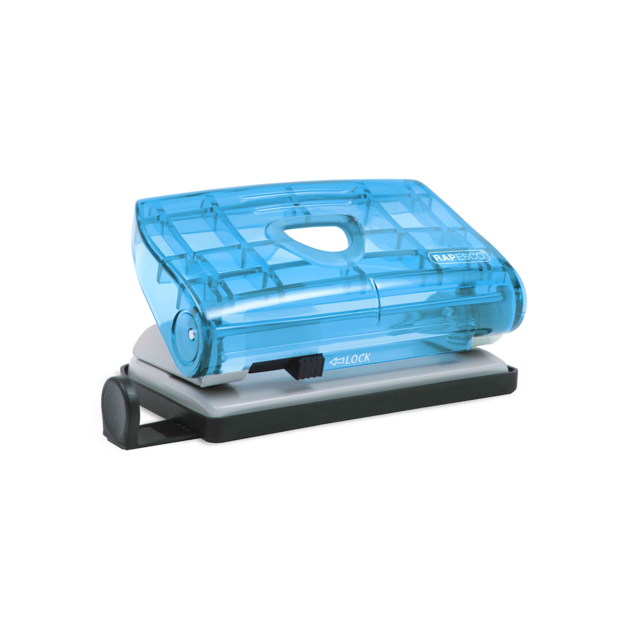 Rapesco BC810PBB 810-P 2 Hole Punch with 12 Sheet Capacity, Transparent Blue — image 1