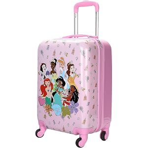 Disney Princess Kids Pink ABS 4-Wheel 20" Suitcase Luggage for Travel & Adventures