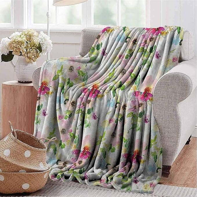 Stevenhome Floral Couch Blanket Spring Season Flowers