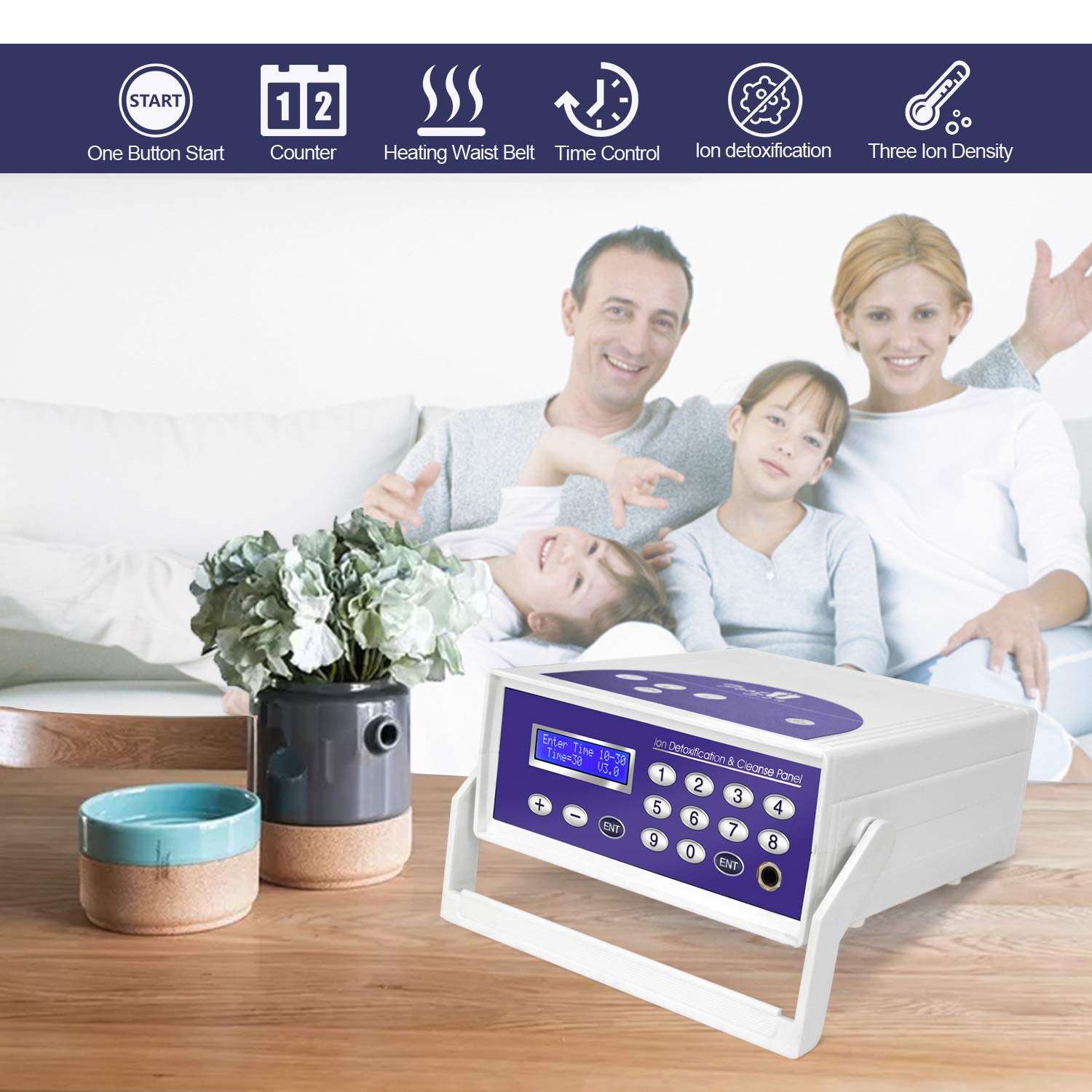 Lecaung Ionic Foot Bath Detox Machine, Professional Ion Cleanse Ionic Detox Foot Bath Spa Machine with LED Display, Far Infrared Belt: Beauty
