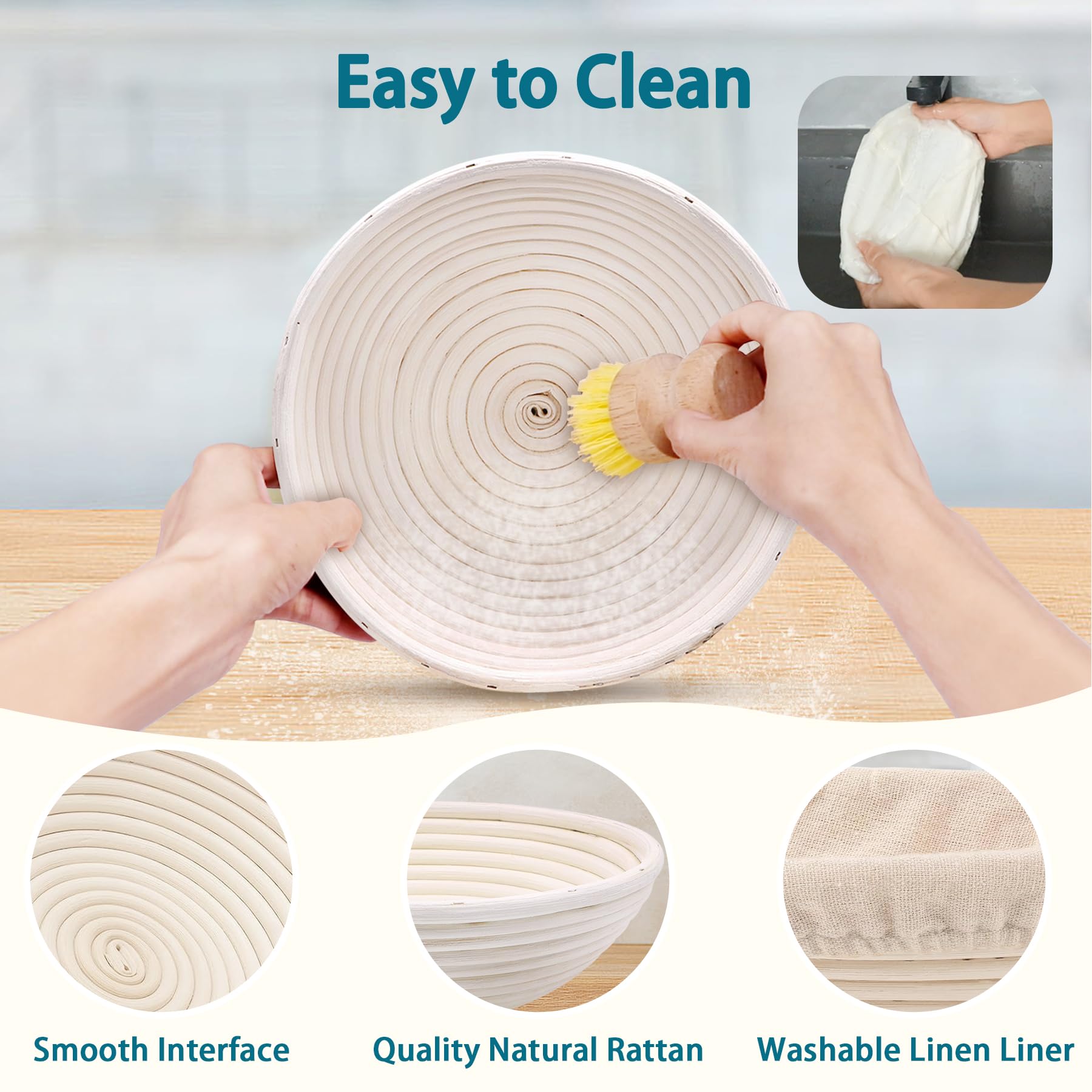 Aliggbent 28Pcs Sourdough Bread Baking Supplies, 10'' Round & 10'' Oval Banneton Bread Proofing Baskets with Liners, Starter Bread Making Tools Kit Proofing Bowls for Sourdough Rising and Baking