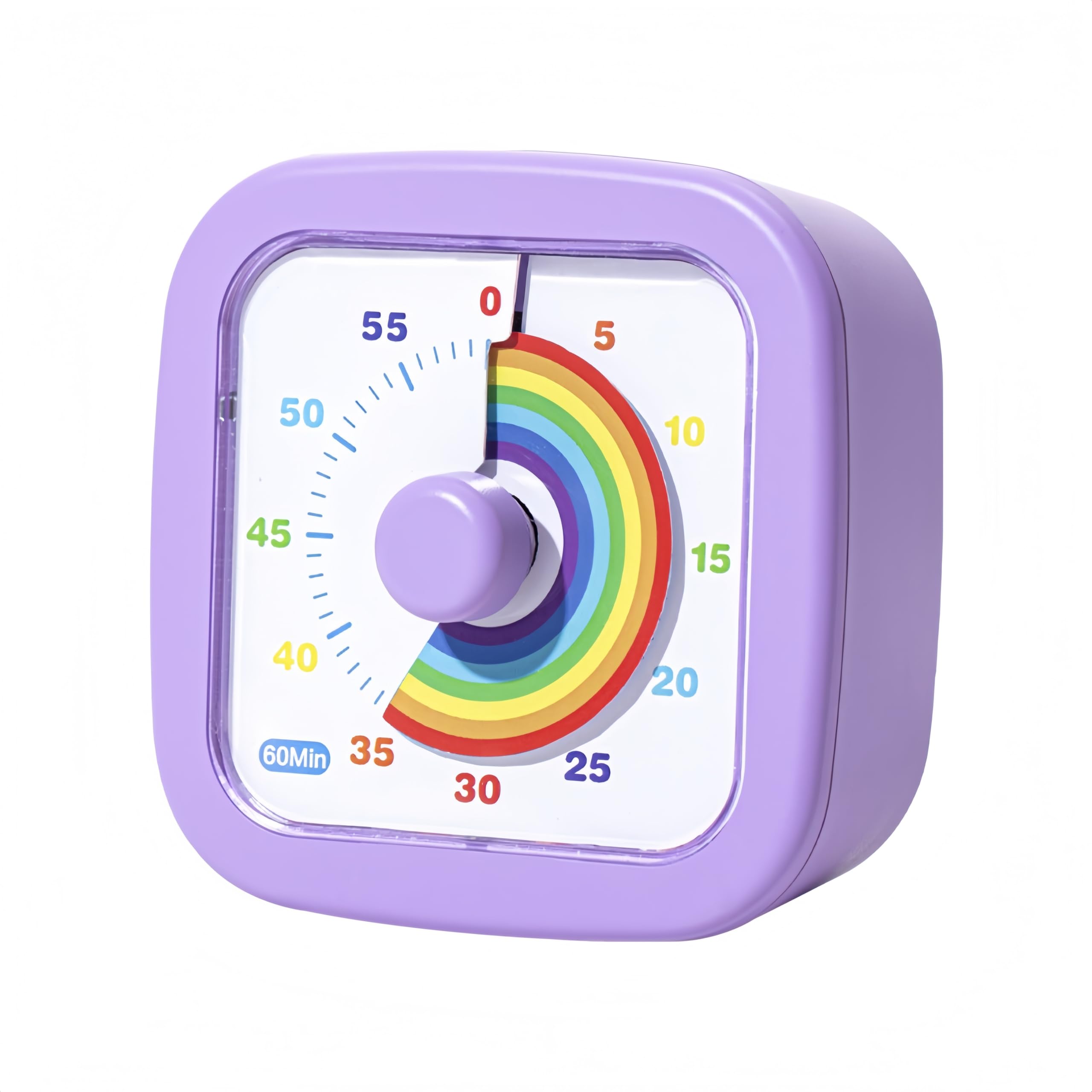 Photo 1 of Kids Visual Timer Cute Rainbow - 60 Minute Countdown Timer Time Management for Kids and Adults, Timer for Cooking Classroom Meeting (Purple)