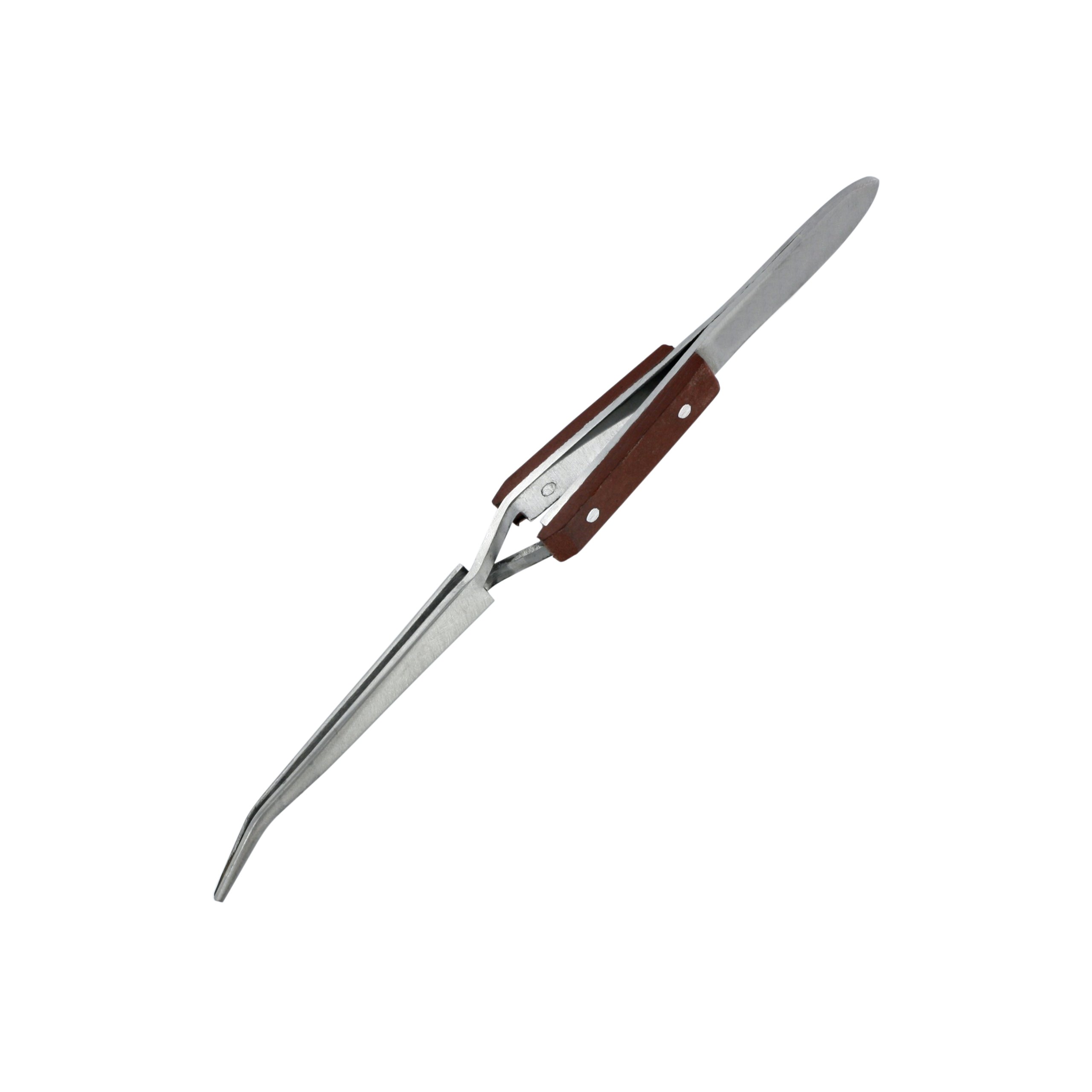 Modelcraft Jeweltool Curved Fibre Grip Tweezers, Silver