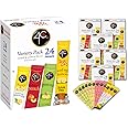 4C Powder Drink Mix Packets, Iced Tea Variety 6 Pack, 24 Count, Singles Stix On the Go, Refreshing Sugar Free Water Flavorings