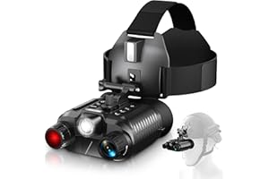 Dsoon Night Vision Goggles, Upgraded Rechargeable Head-Mounted Night Vision Binoculars with Infrared, Hands Free, Tactical Flashlight, 1312FT, 8X Digital Zoom