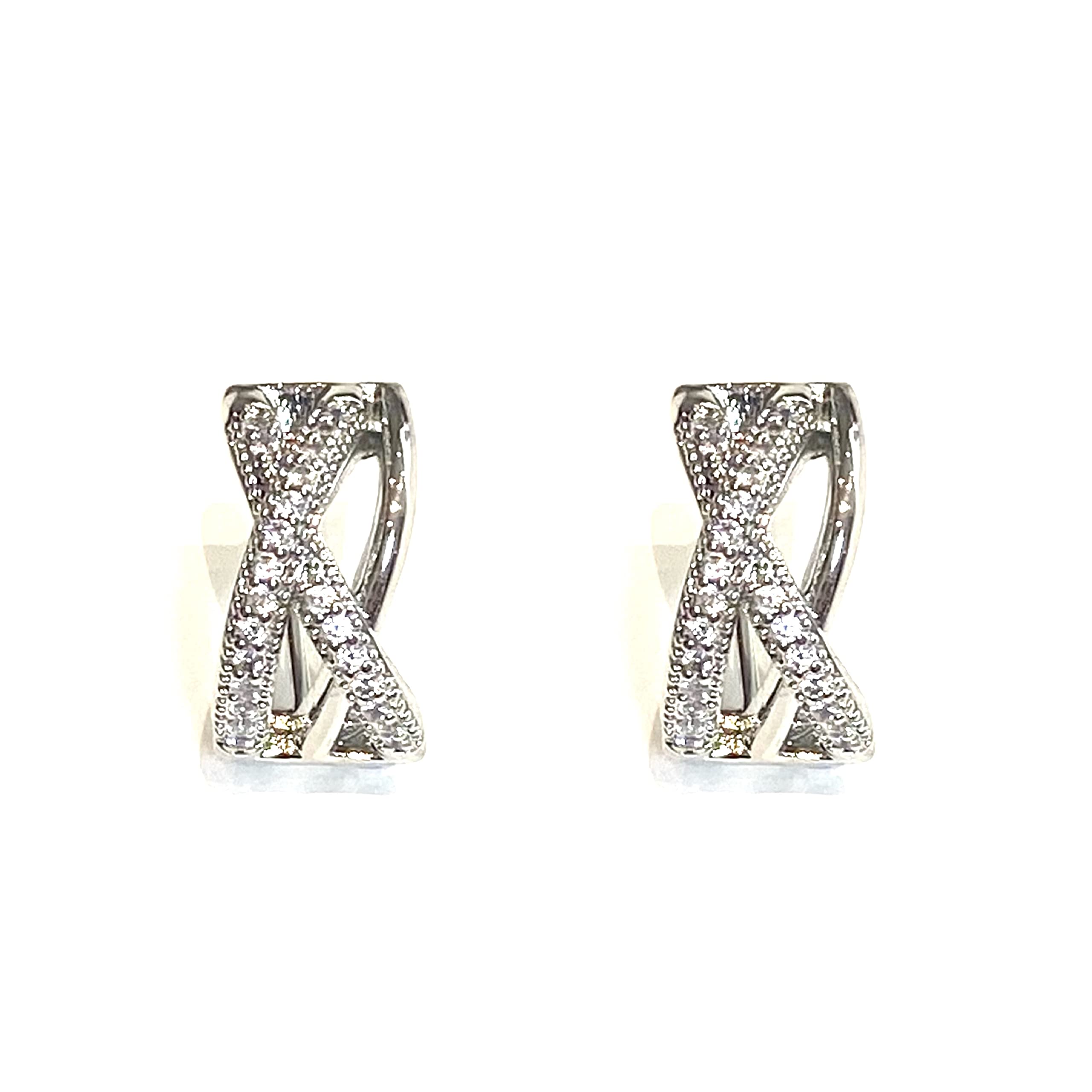 Twist 5A-rated Cubic Zirconia Stud Earrings in 925 Serling Silver