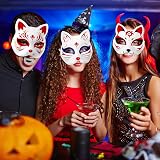 COHEALI 15pcs Blank Paper Mache Cat Masks Hand Painted Masquerade DIY Unpainted view 7