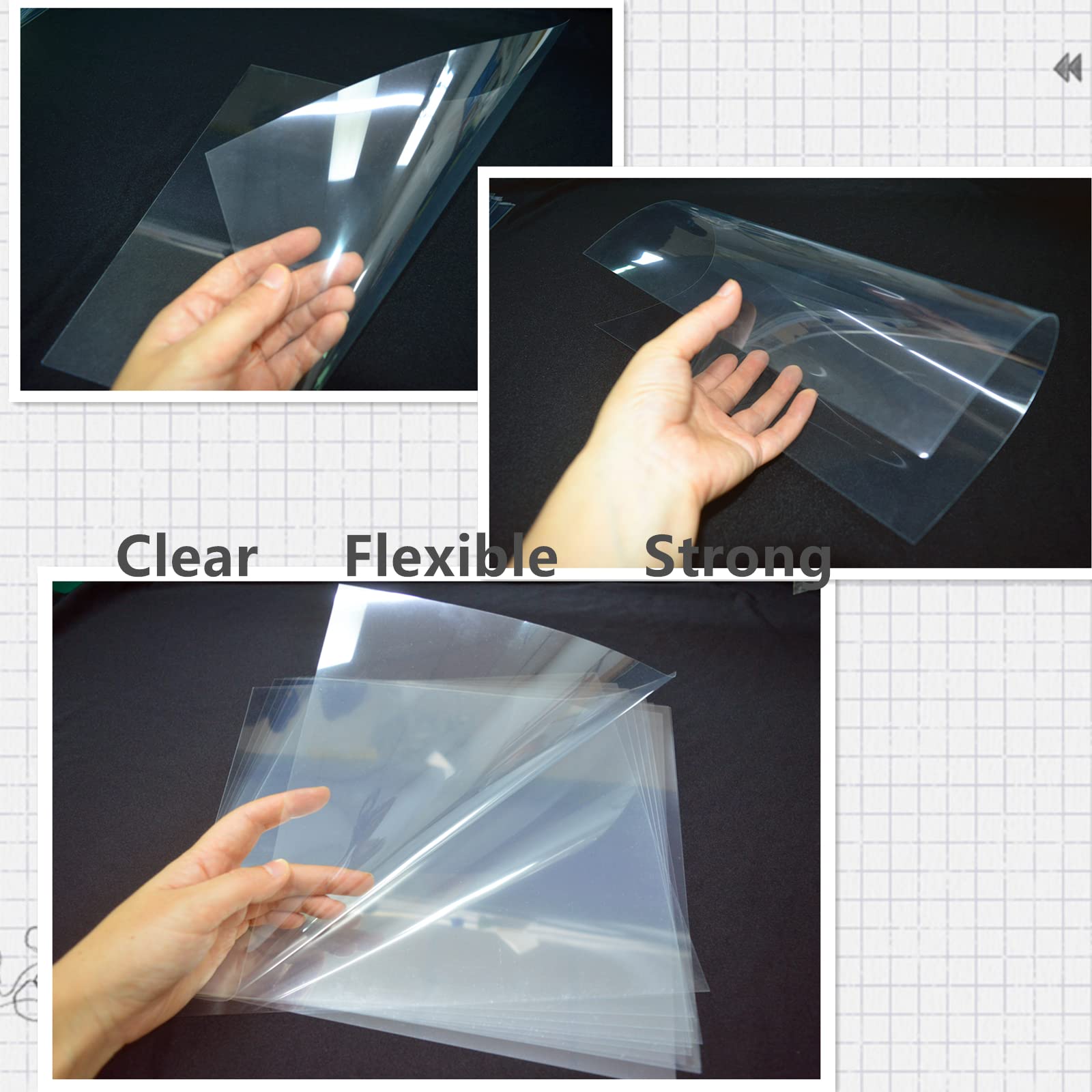 BANLTRE 12 Pieces 6 mil Blank Template Material Stencils Mylar for Cutting Paper Clear Transparency Sheet 12 × 12 inch (12-6 mil)