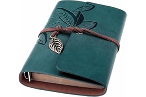 BEYONG Leather Journal for Women Men, Refillable Travelers Notebook, Journals for Writing, Art Sketchbook, Travel Diary, Best Gifts for Teens Girls and Boys (Blue, 5"x7.2")