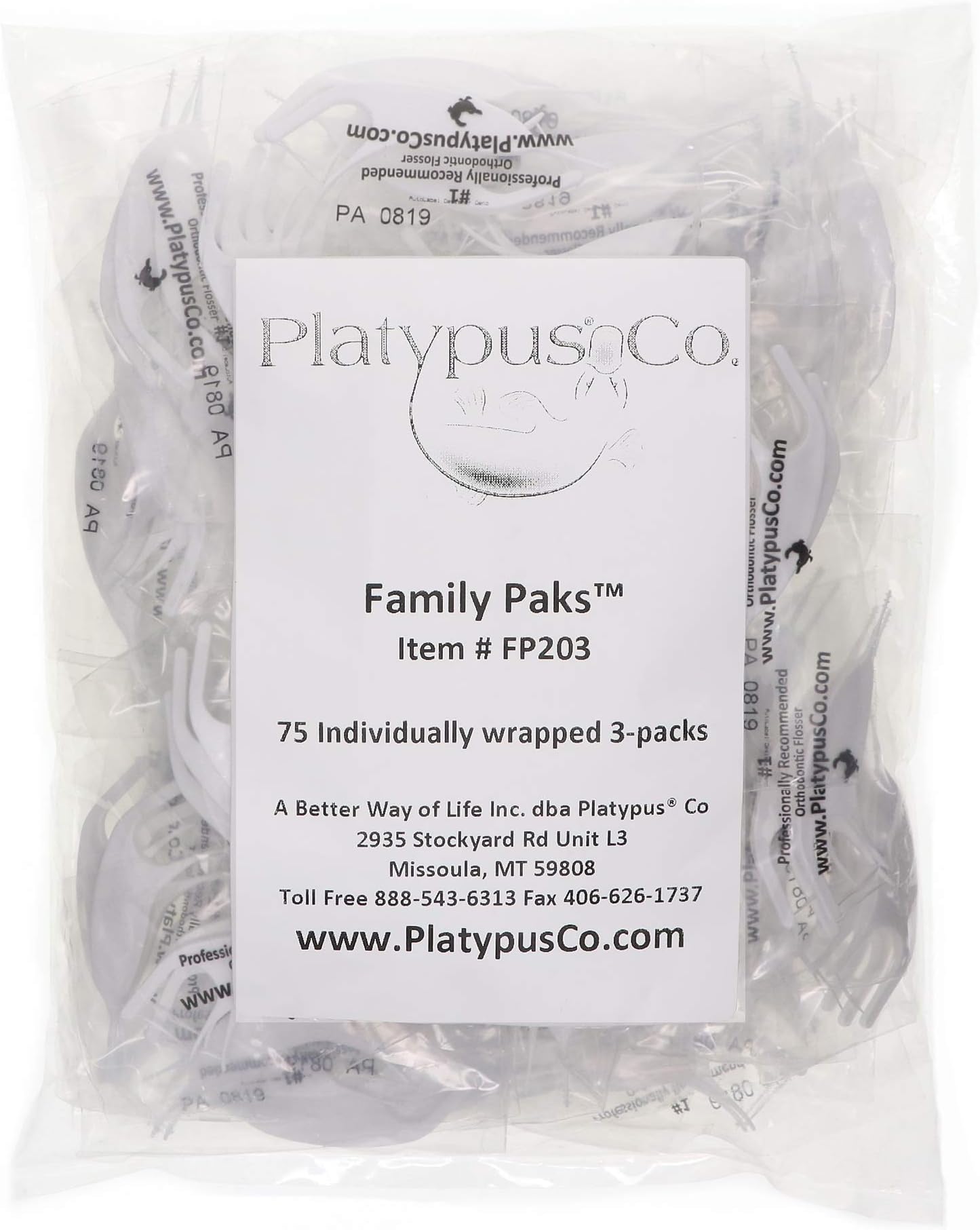 Platypus Orthodontic Flossers- Dental Floss Picks for Braces, Fits Under Arch Wire, Will Not Damage Braces, Increase Flossing Compliance, Floss Teeth in Less Than Two Minutes - 225 Flossers
