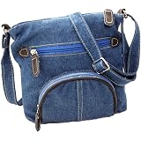 Sac à Main Bandoulière Jeans Denim Chic-CHIC - Casual Femme Homme Avec Zip - 20x18cm