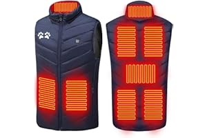 Sblioda Heated Vest for Men Women with 8 Heating Zones Lightweight Zip Up Sleeveless Jackets Winter Warm Unisex Thermal Coats