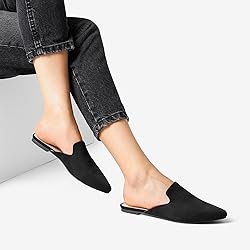 DREAM PAIRS Women's Flat Mules Pointed Toe Backless