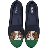 VIVAIA Audrey Embroidered Loafers Round-Toe Smart Casual Comfortable Slip On