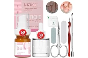 MIZHSE Cuticle Remover & Oil Care Set - 90ml Cuticle Softener & Moisturizer Manicure Kit with Remover Cream, Oil, Trimmer/Nipper/Pusher Set for Nail Salon & Home Use
