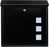 Burg Wachter MB08BK Wall Mounted Post Box Black Galvanised Steel Lockable A4 view 1