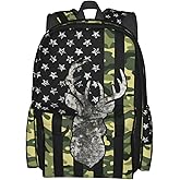 sunwarshile Camo Hunting American Flag Backpack Bookbag For Girls Boys School Lightweight Daypack