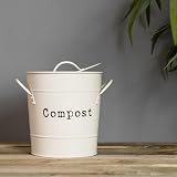 Harbour Housewares Vintage Kitchen Compost Bin 3.2L Cream with Inner Liner view 7