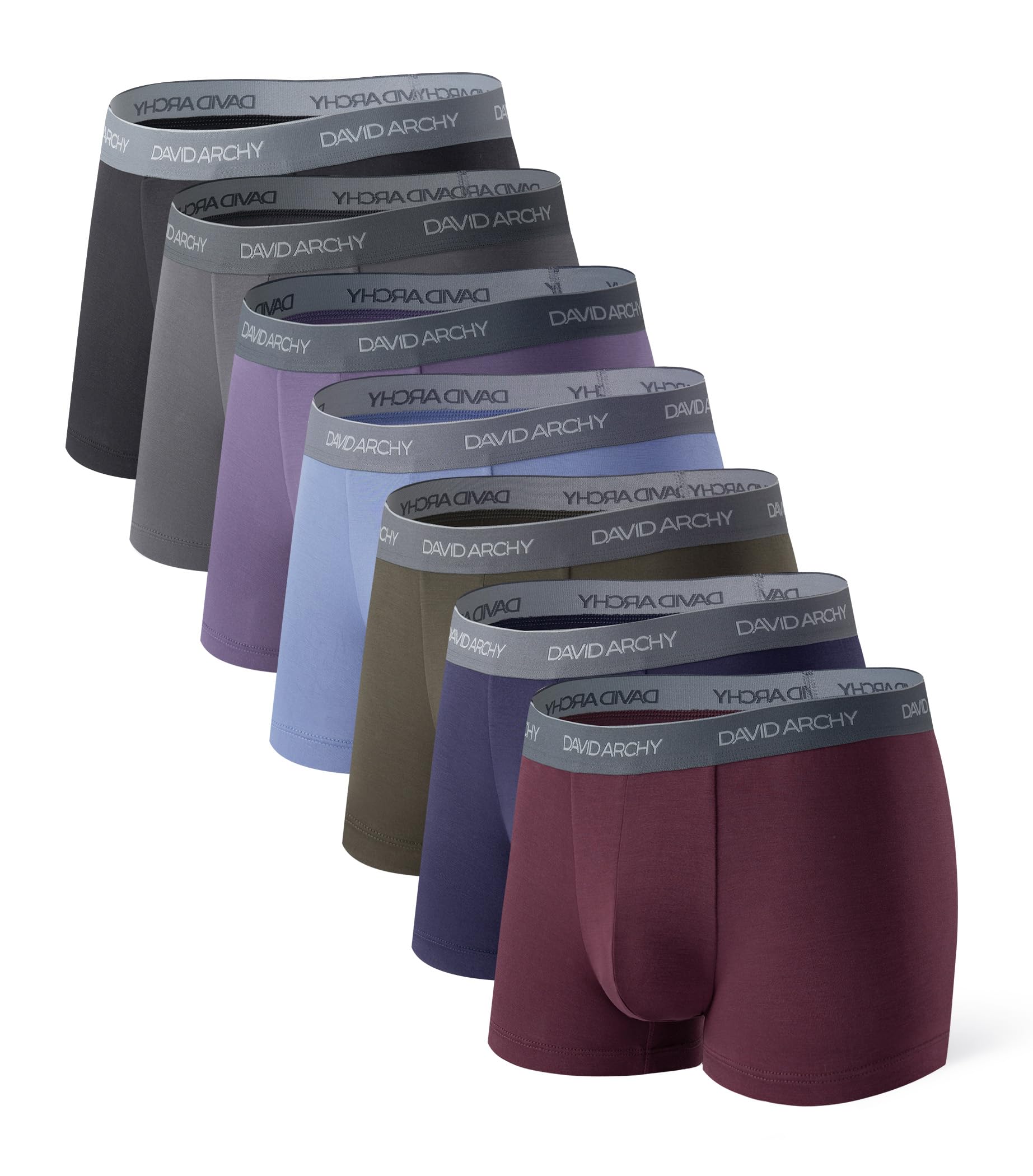 Photo 1 of ** USED ** DAVID ARCHY Mens Trunks Underwear Soft Breathable Rayon Made from Bamboo Trunk No Fly Pouch L Colorful