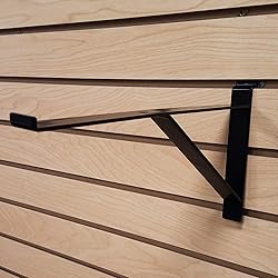 12" Black Heavy Duty Slatwall Shelf Bracket with