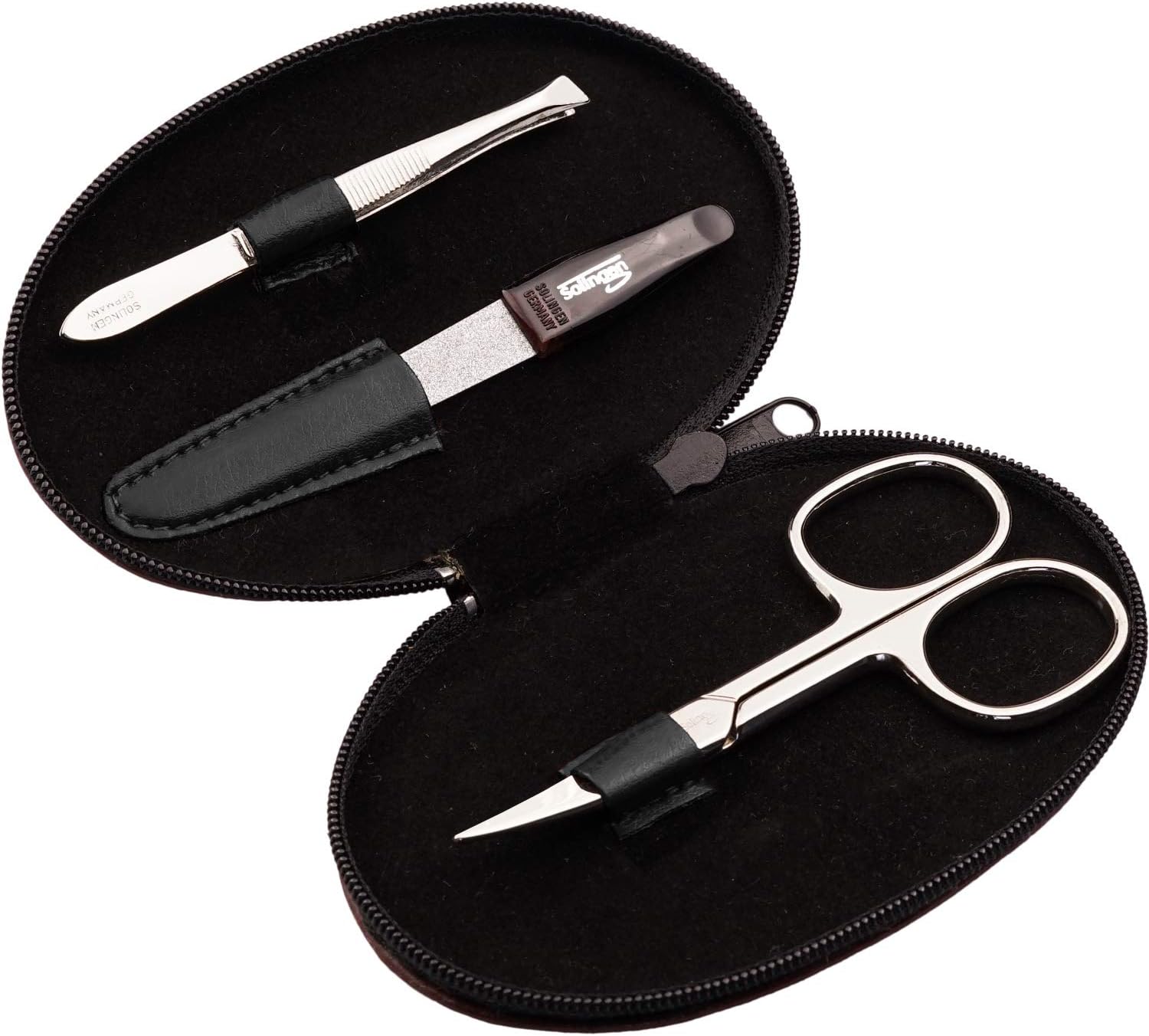 marQus Manicure Set - 3 Piece Professional Pedicure Tools, German Made Nail Kit, Grooming Set, Ideal Travel Nail Kit, Nail Set Incl. Nail Scissors, File & Tweezers