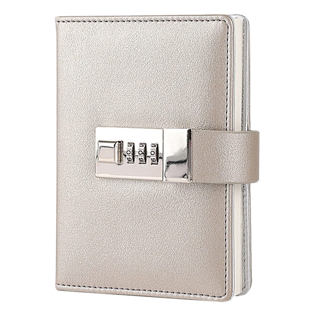 NectaRoy Mini Lockable Diary, PU Leather Cover Wirebound Writing Notebook, Pocket Journal with Lock, Office School Supplies Student Stationery, Size 3.94" x 5.51"