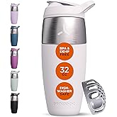 32oz Stainless Steel Protein Shaker Bottle – Leak-Proof Metal Shaker Cup with Snap-Fit Agitator for Smooth, Clump-Free Shakes – BPA-Free, Odor Resistant, Easy to Clean