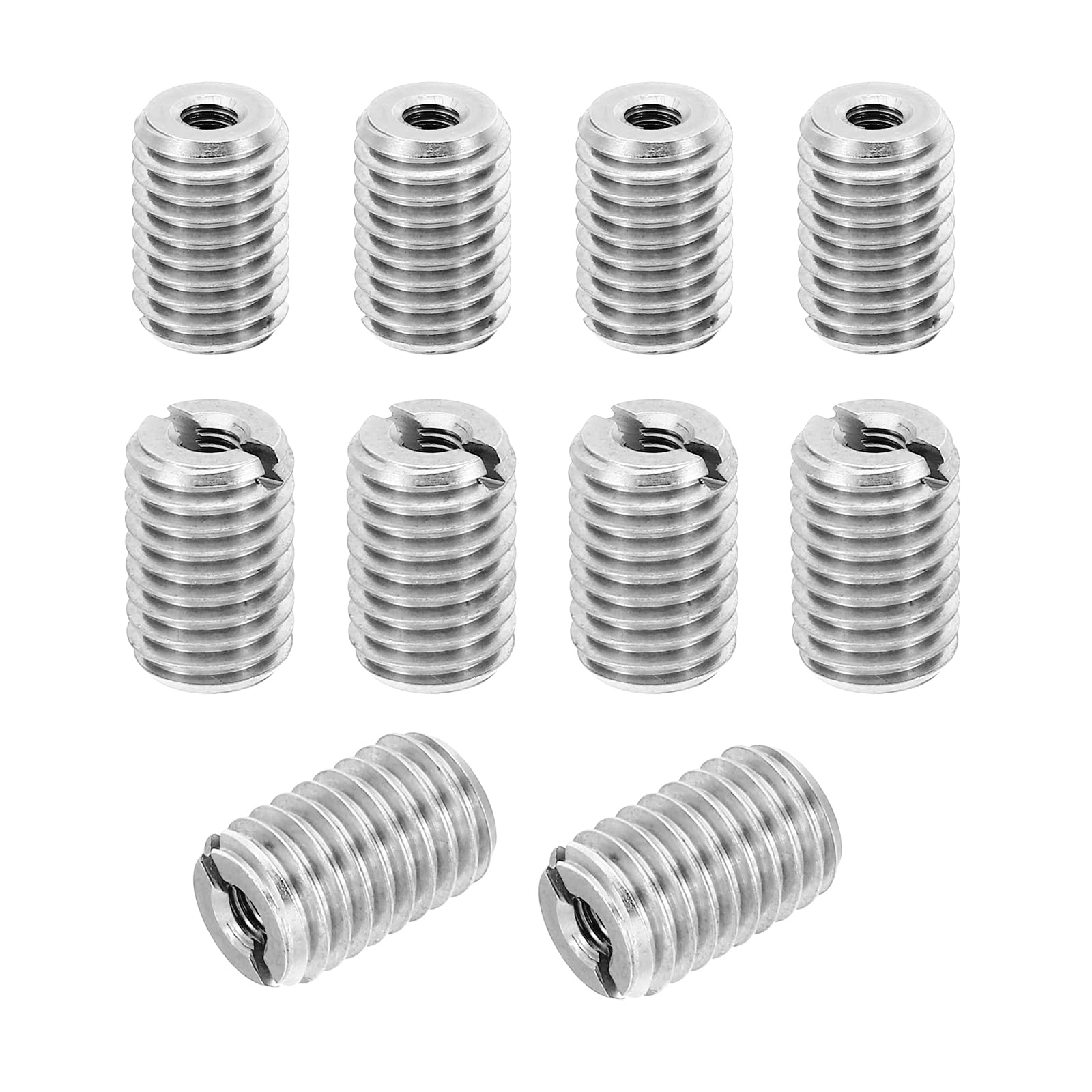 PATIKIL Thread Adapters Sleeve Reducing Nut, 10 Pcs M10x M4x15mm Male to Female Repair Insert Nut Screw Reducer Conversion Stainless Steel Fastener, Silver Tone