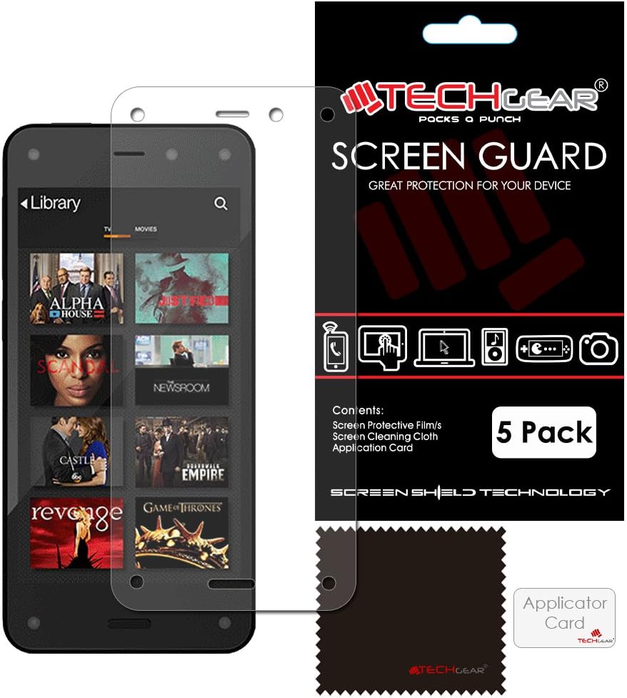 TECHGEAR Premium Clear LCD Screen Protector for Amazon Fire Phone (Pack of 5)
