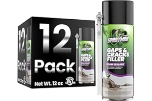 Sprayman Gaps and Cracks Filler Foam - Polyurethane Expanding Foam Sealant for Insulating Doors & Windows, Waterproof & Paintable, Straw Use - 12oz, 12 Pack