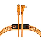 TetherPro Optima 10Gbps Gen 2 USB-C, 15' (4.6m), Straight to Right, High-Visibility Orange