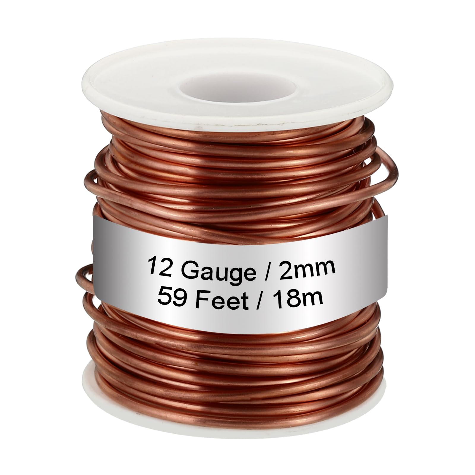 PATIKIL 99.9% Soft Copper Wire, 12 Gauge/2mm Diameter 59 Feet/18m 1.1 Pound Spool Pure Copper Wire for Jewelry Making Beading Garden Plants