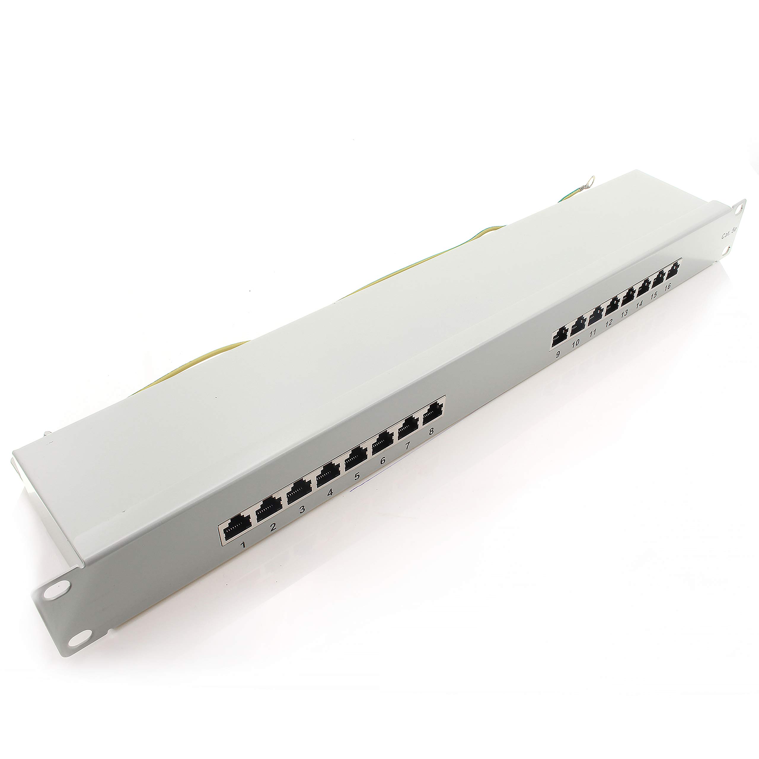 1aTTack.de 367454 Patch panel CAT5e 16 port white distribution panel LSA+ connection technology network distribution - RJ45 - TIA 568 A/B - white — image 1