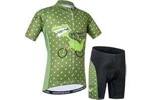 JPOJPO Cycling Jersey Kids,Short Sleeve Cartoon Road Mountain Bike Jersey Set/Top/Short for Girls Boys Breathable